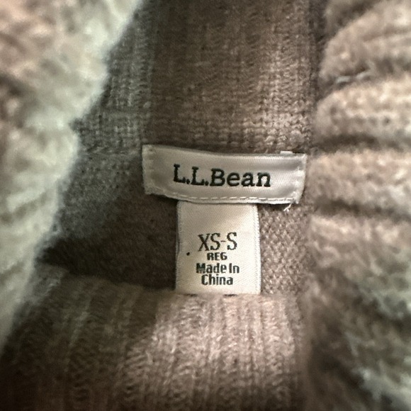 LL Bean Sweater Womens Wool Grey Turtleneck Short Sleeve Poncho Merino Wool XS-S - Picture 4 of 15